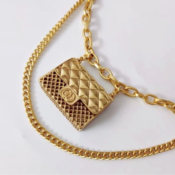Gold Chain Body Harness with Miniature Bag Accent - Picture 2 of 4
